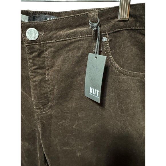 Kut From the Kloth Diana Corduroy Relaxed Skinny Pants Brown Size 22W NWT - Picture 3 of 11